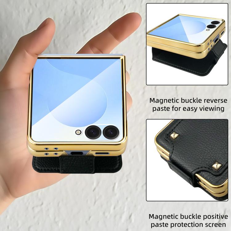 For Samsung Galaxy Z Flip7 5G Colorful PU Phone Case with Ring Holder
