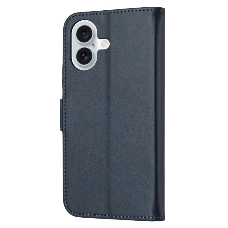 For iPhone 16 Embossed Happy Cat Pattern Flip Leather Phone Case