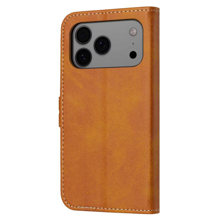 For iPhone 17 Pro Max Embossed Happy Cat Pattern Flip Leather Phone Case
