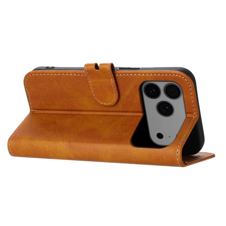 For iPhone 17 Pro Max Embossed Happy Cat Pattern Flip Leather Phone Case