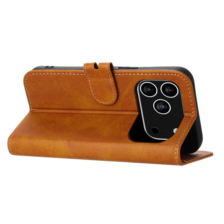 For iPhone 17 Pro Embossed Happy Cat Pattern Flip Leather Phone Case