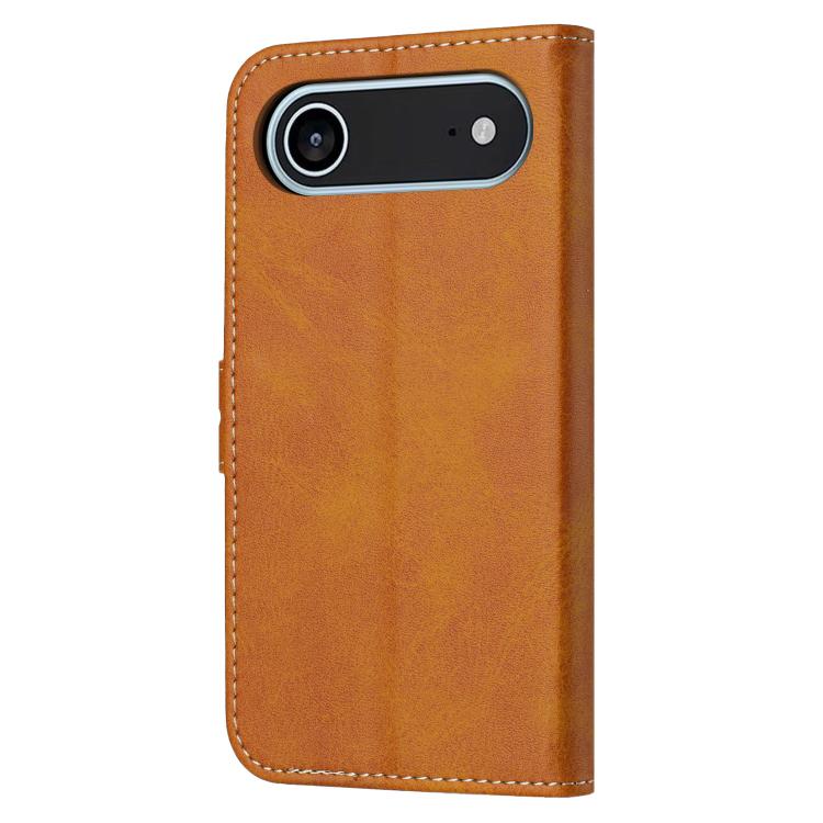 For iPhone Air Embossed Happy Cat Pattern Flip Leather Phone Case
