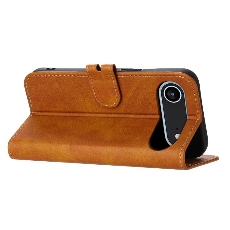 For iPhone Air Embossed Happy Cat Pattern Flip Leather Phone Case