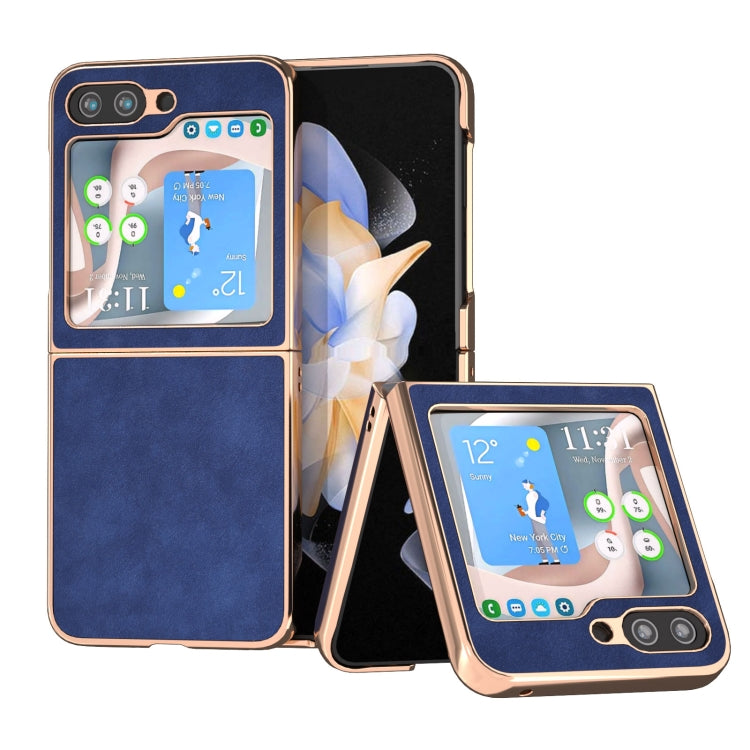 For Samsung Galaxy Z Flip5 Nano Plating Morocco Texture PU Phone Case