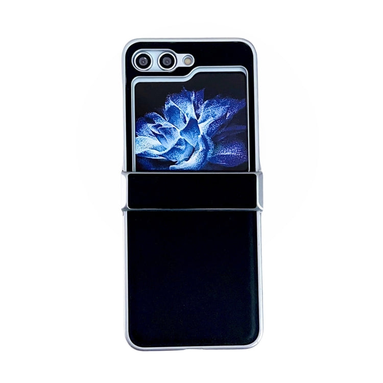 For Samsung Galaxy Z Flip5 Metallic Painting Leather Texture Phone Case