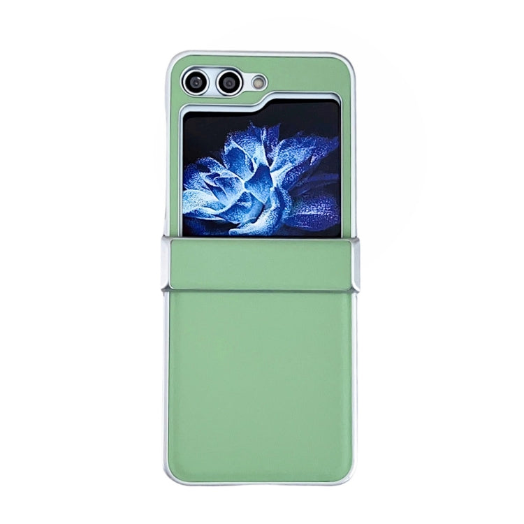 For Samsung Galaxy Z Flip5 Metallic Painting Leather Texture Phone Case