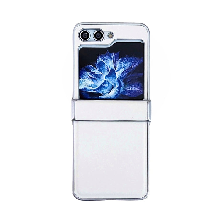 For Samsung Galaxy Z Flip5 Metallic Painting Leather Texture Phone Case