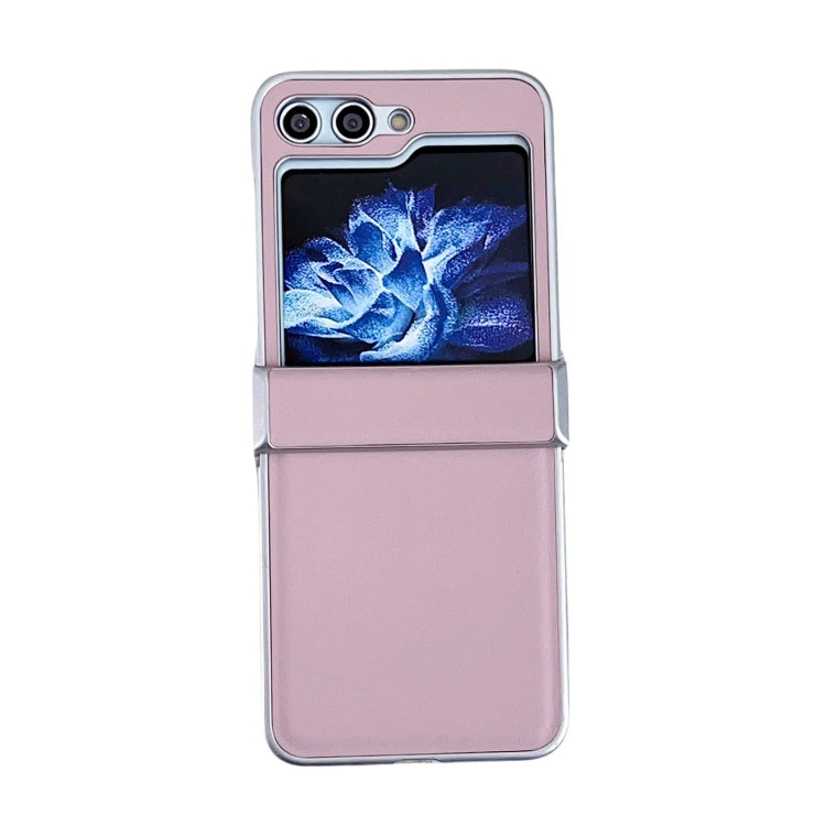 For Samsung Galaxy Z Flip5 Metallic Painting Leather Texture Phone Case