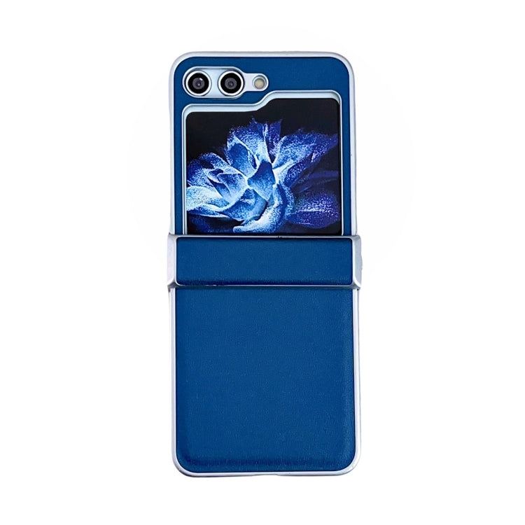 For Samsung Galaxy Z Flip5 Metallic Painting Leather Texture Phone Case