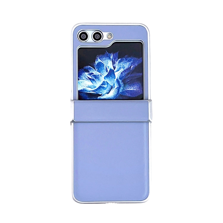 For Samsung Galaxy Z Flip5 Metallic Painting Leather Texture Phone Case