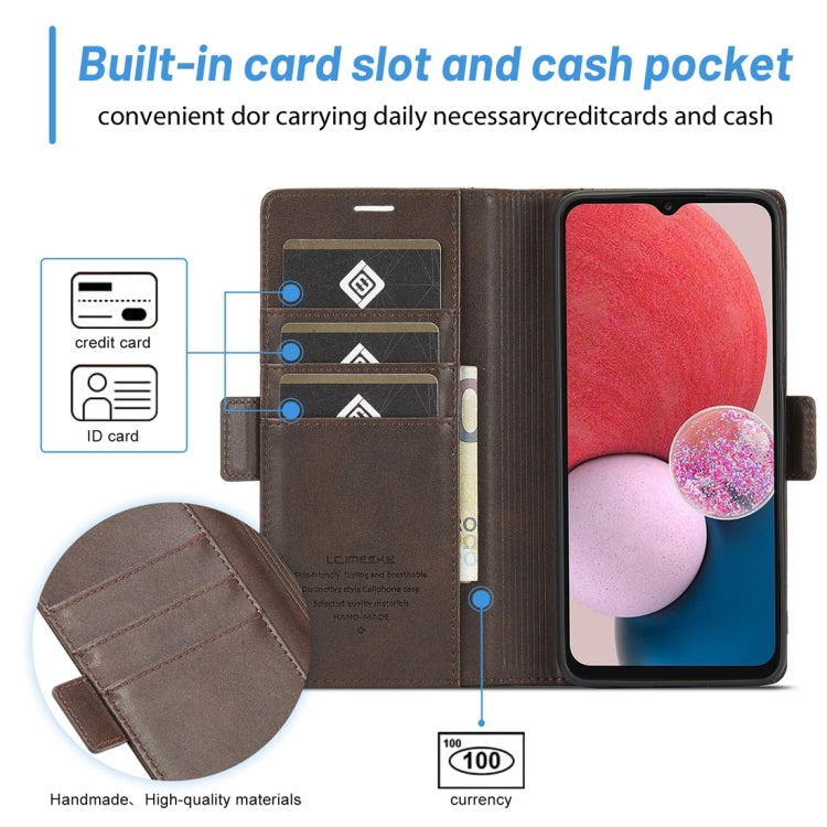 For Samsung Galaxy A13 4G/5G / A04 / A04s LC.IMEEKE Skin-friendly Card Slots Leather Phone Case