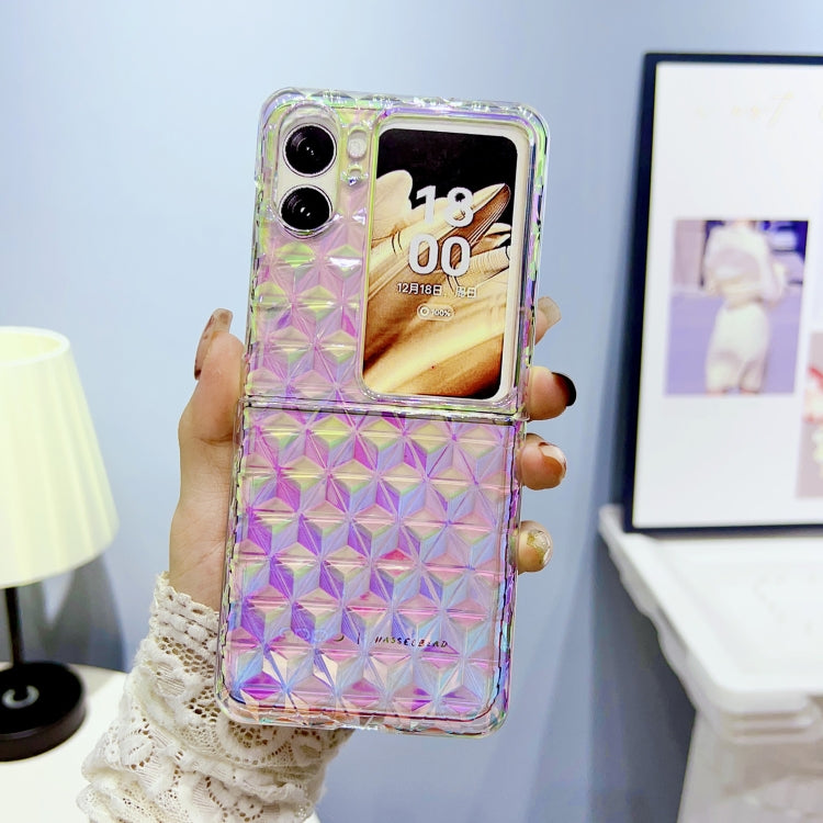 For OPPO Find N2 Flip Colorful Diamond Texture PC Phone Case
