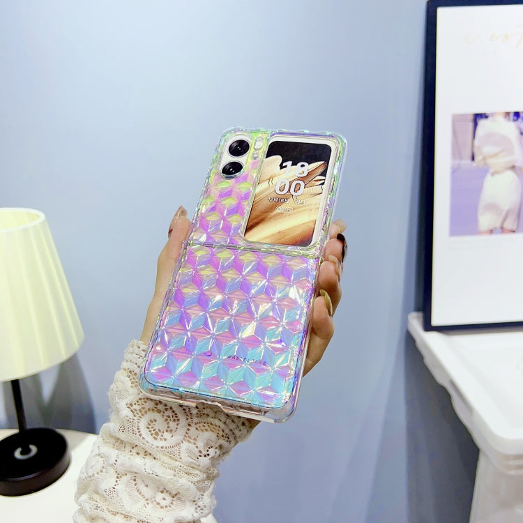 For OPPO Find N2 Flip Colorful Diamond Texture PC Phone Case
