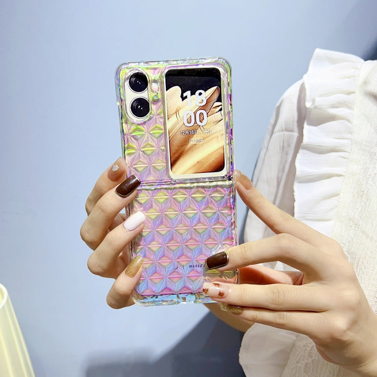 For OPPO Find N2 Flip Colorful Diamond Texture PC Phone Case