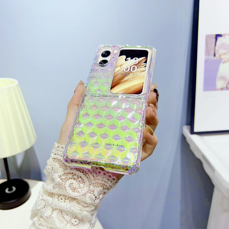 For OPPO Find N2 Flip Colorful Diamond Texture PC Phone Case