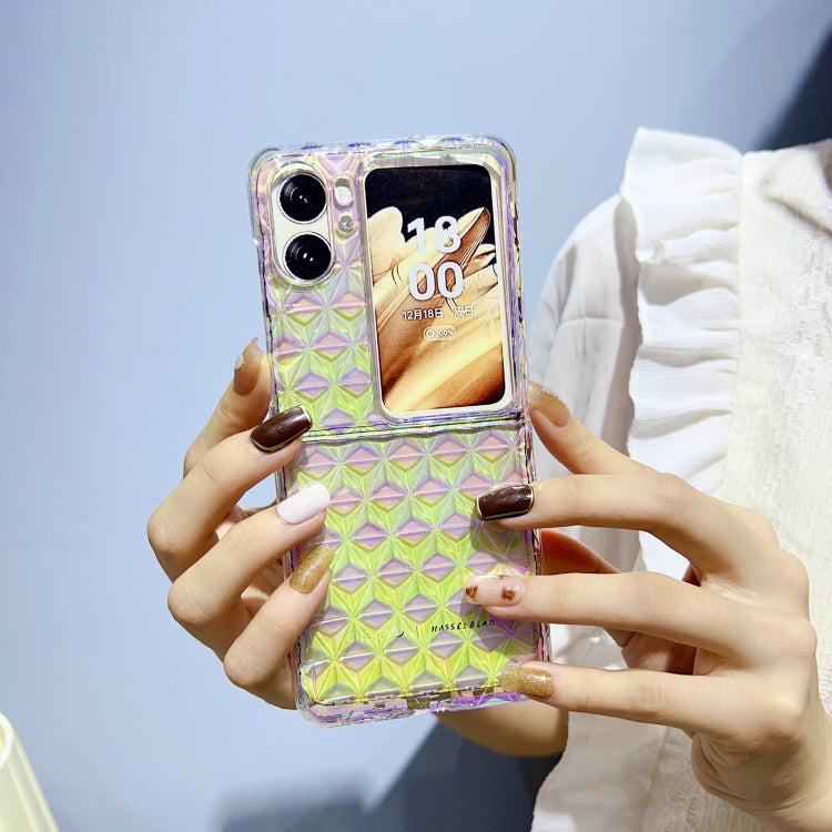 For OPPO Find N2 Flip Colorful Diamond Texture PC Phone Case