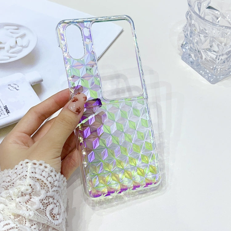 For OPPO Find N2 Flip Colorful Diamond Texture PC Phone Case