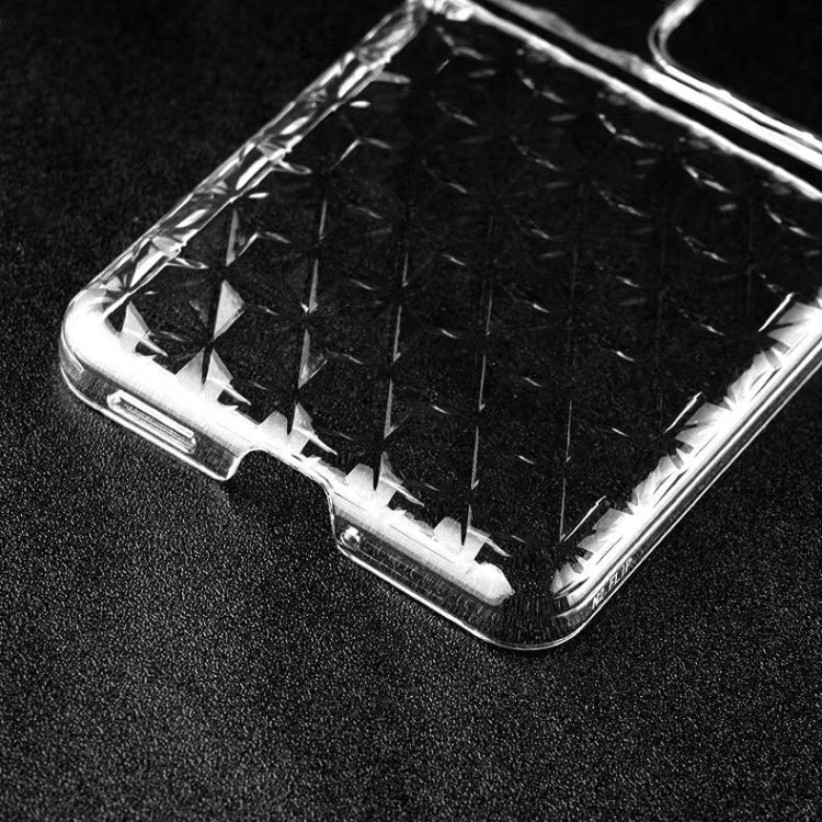 For OPPO Find N2 Flip Transparent Diamond Texture PC Phone Case