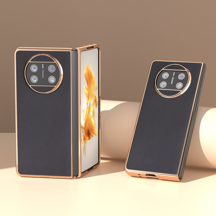 For Huawei Mate X3 Electroplating Haze Texture PU Phone Case