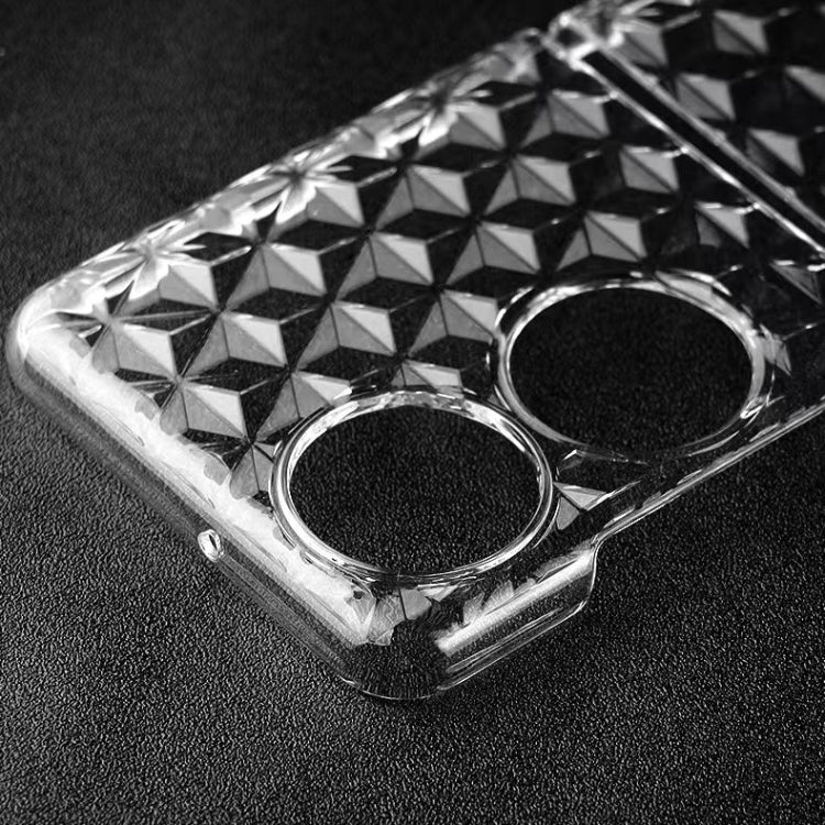 For Huawei P50 Pocket Transparent Diamond Texture PC Phone Case