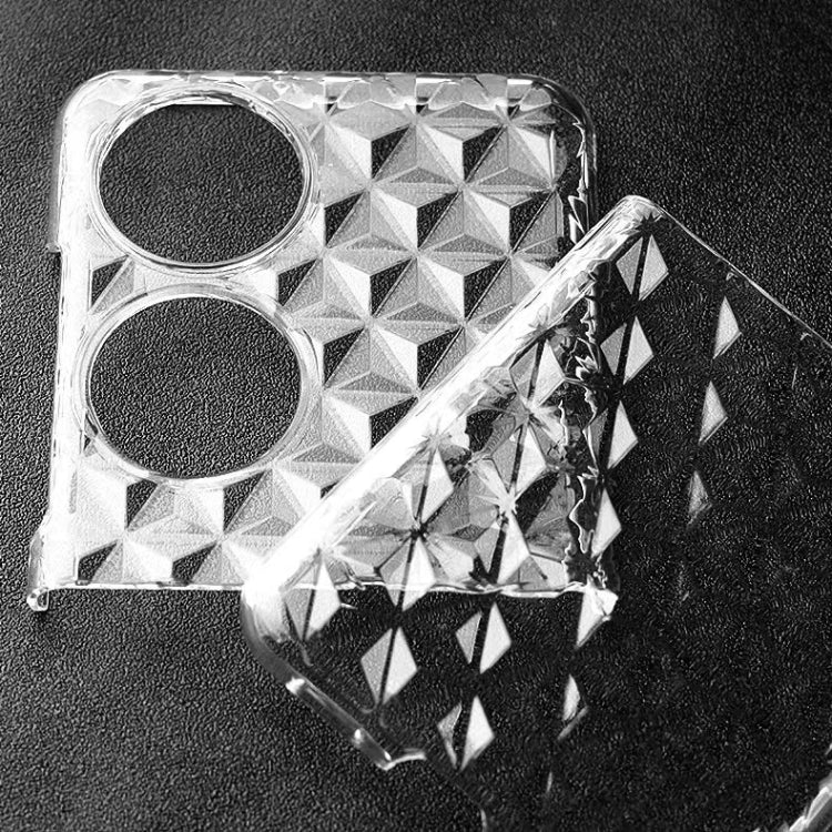 For Huawei P50 Pocket Transparent Diamond Texture PC Phone Case