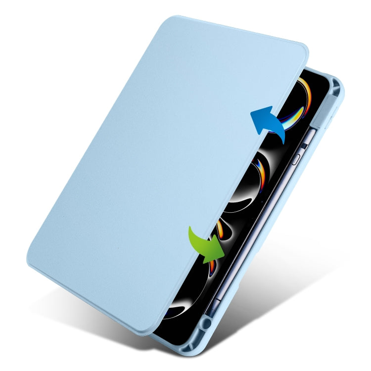 For iPad Pro 11 2025 / 2024 Acrylic 360 Rotation Detachable Leather Tablet Case