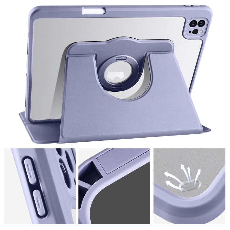 For iPad Pro 11 2025 / 2024 Acrylic 360 Rotation Detachable Leather Tablet Case