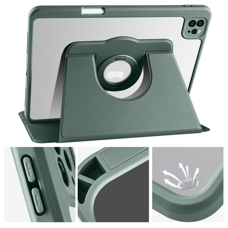 For iPad Pro 11 2025 / 2024 Acrylic 360 Rotation Detachable Leather Tablet Case