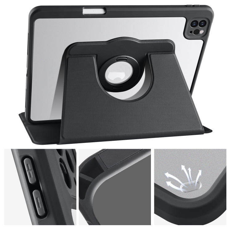 For iPad Pro 13 2025 / 2024 Acrylic 360 Rotation Detachable Leather Tablet Case