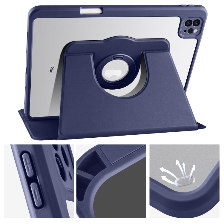 For iPad Pro 13 2025 / 2024 Acrylic 360 Rotation Detachable Leather Tablet Case