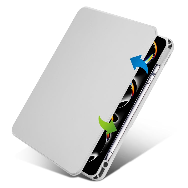 For iPad Pro 13 2025 / 2024 Acrylic 360 Rotation Detachable Leather Tablet Case