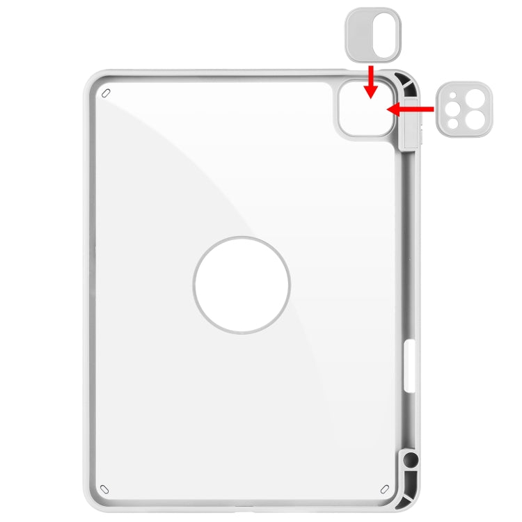 For iPad Pro 13 2025 / 2024 Acrylic 360 Rotation Detachable Leather Tablet Case