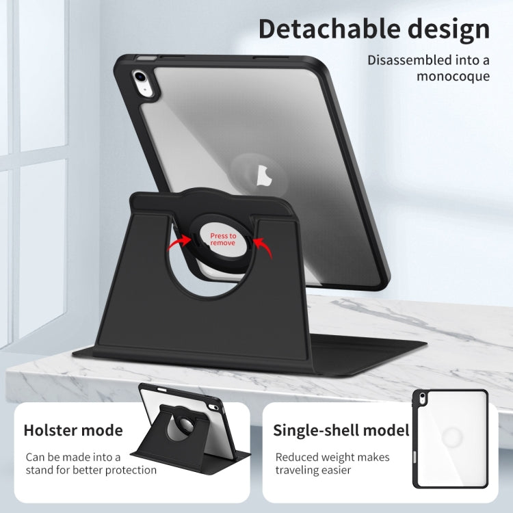 For iPad Air 11 2026 / 2025 / 2024 Acrylic 360 Rotation Detachable Leather Tablet Case