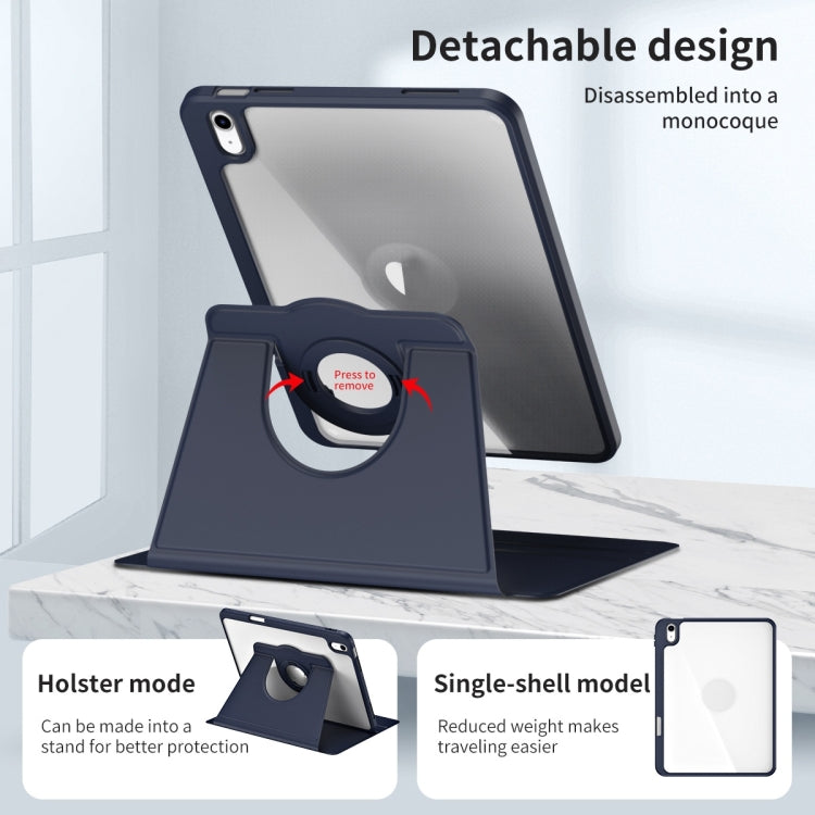 For iPad Air 11 2026 / 2025 / 2024 Acrylic 360 Rotation Detachable Leather Tablet Case