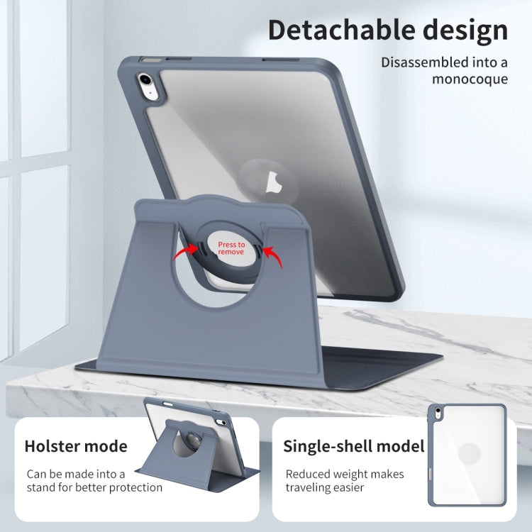 For iPad Air 11 2026 / 2025 / 2024 Acrylic 360 Rotation Detachable Leather Tablet Case