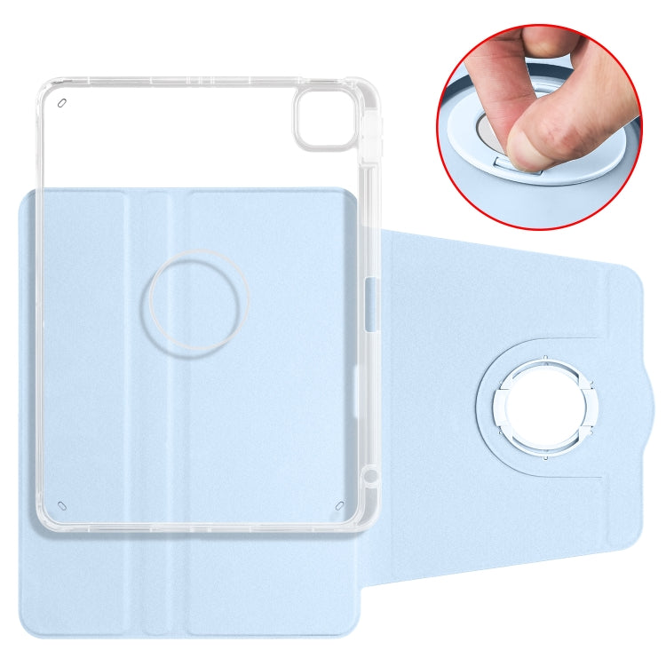 For iPad Pro 11 2022 / Air 10.9 2022 Clear Acrylic 360 Rotation Detachable Leather Tablet Case
