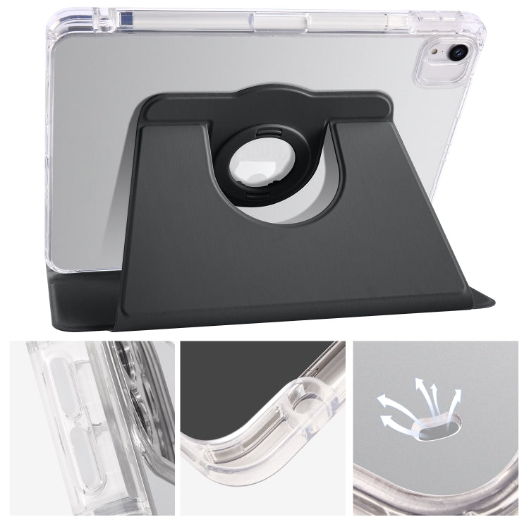 For iPad Pro 11 2022 / Air 10.9 2022 Clear Acrylic 360 Rotation Detachable Leather Tablet Case
