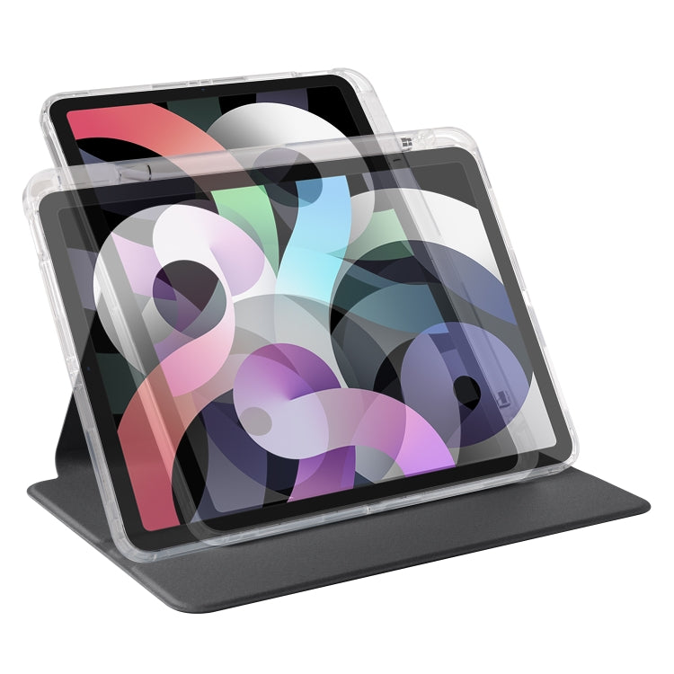 For iPad Pro 11 2022 / Air 10.9 2022 Clear Acrylic 360 Rotation Detachable Leather Tablet Case