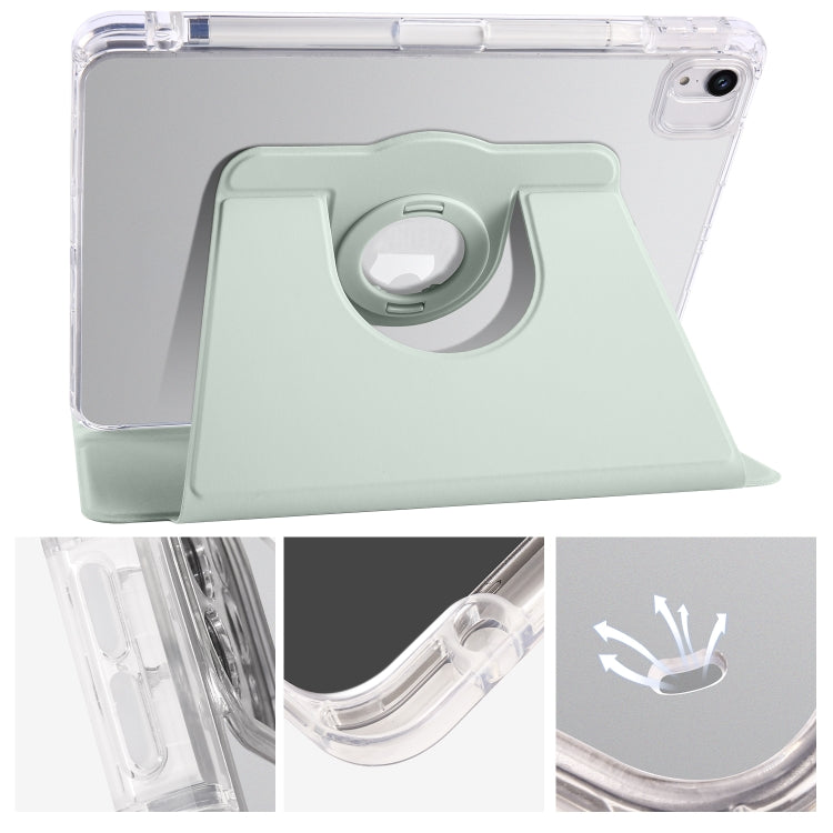 For iPad Pro 11 2022 / Air 10.9 2022 Clear Acrylic 360 Rotation Detachable Leather Tablet Case