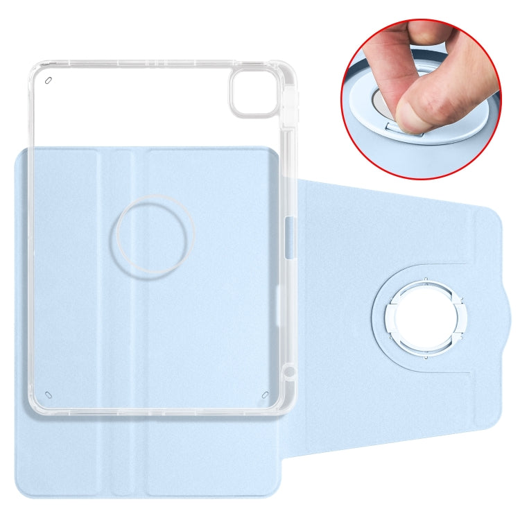 For iPad Air 11 2026 / 2025 / 2024 Clear Acrylic 360 Rotation Detachable Leather Tablet Case