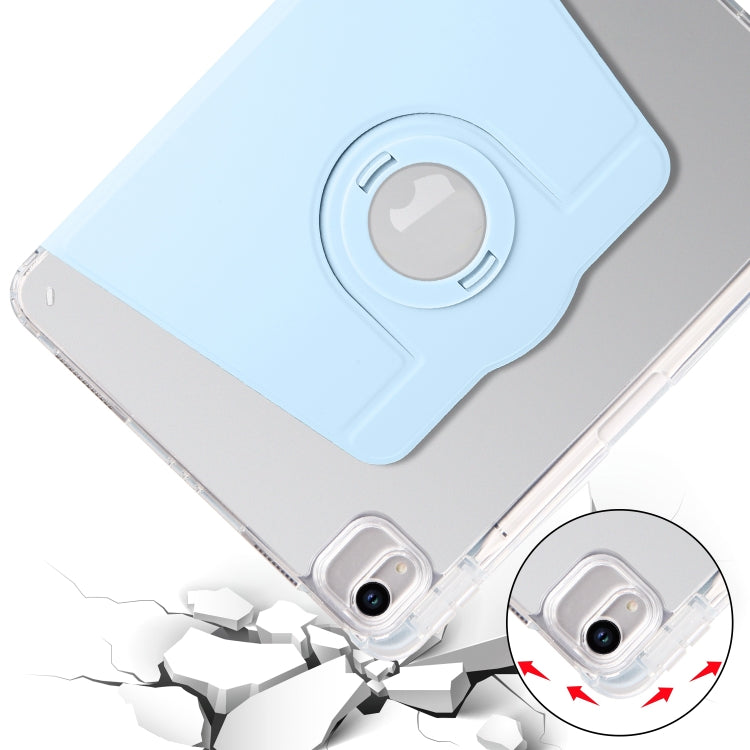 For iPad Air 11 2026 / 2025 / 2024 Clear Acrylic 360 Rotation Detachable Leather Tablet Case
