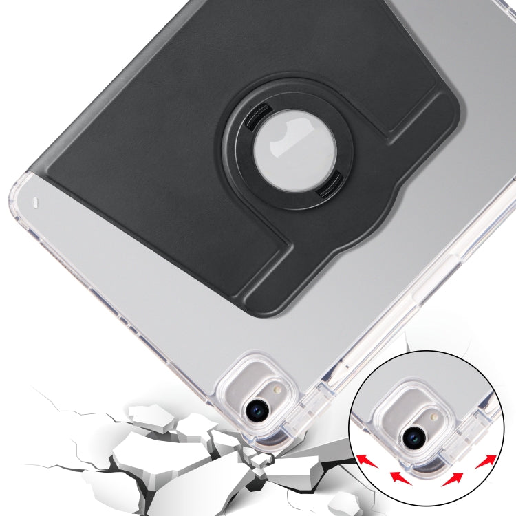 For iPad Air 11 2026 / 2025 / 2024 Clear Acrylic 360 Rotation Detachable Leather Tablet Case