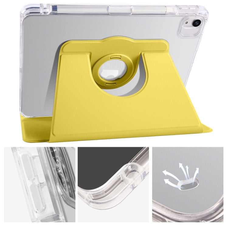 For iPad Air 11 2026 / 2025 / 2024 Clear Acrylic 360 Rotation Detachable Leather Tablet Case