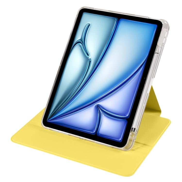 For iPad Air 11 2026 / 2025 / 2024 Clear Acrylic 360 Rotation Detachable Leather Tablet Case