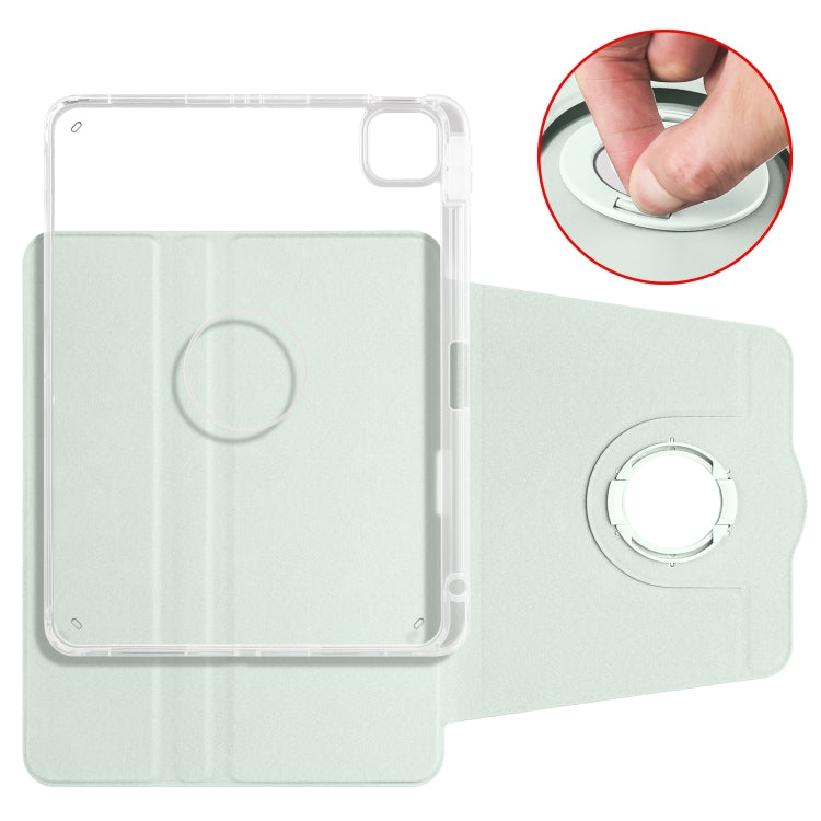 For iPad Air 11 2026 / 2025 / 2024 Clear Acrylic 360 Rotation Detachable Leather Tablet Case