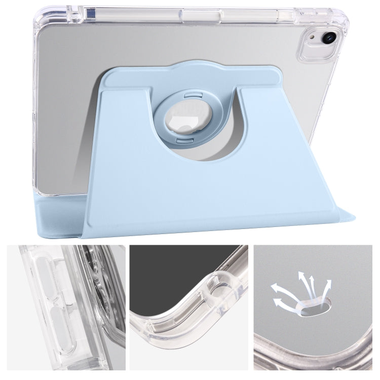 For iPad Air 13 2026 / 2025 / 2024 Clear Acrylic 360 Rotation Detachable Leather Tablet Case