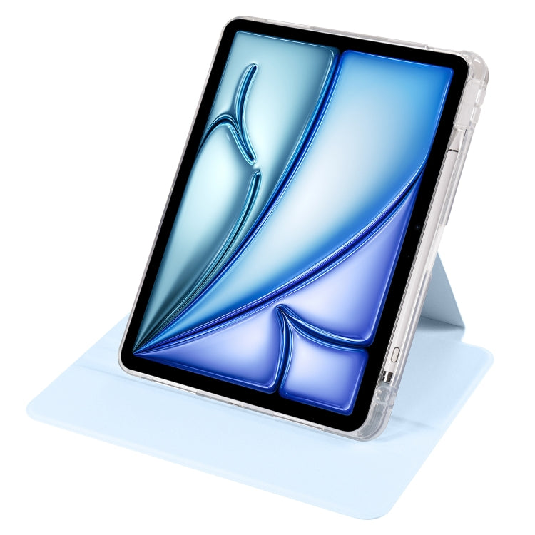 For iPad Air 13 2026 / 2025 / 2024 Clear Acrylic 360 Rotation Detachable Leather Tablet Case