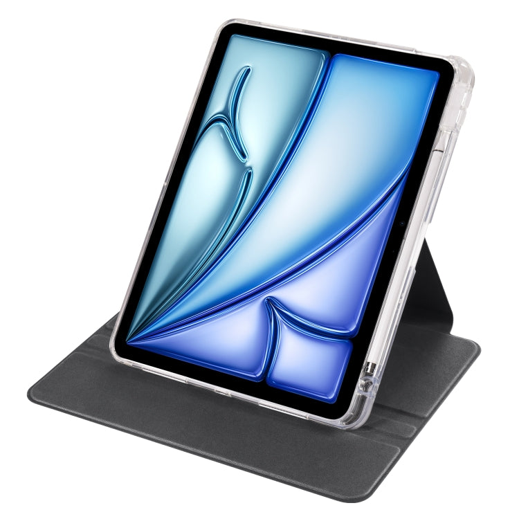For iPad Air 13 2026 / 2025 / 2024 Clear Acrylic 360 Rotation Detachable Leather Tablet Case