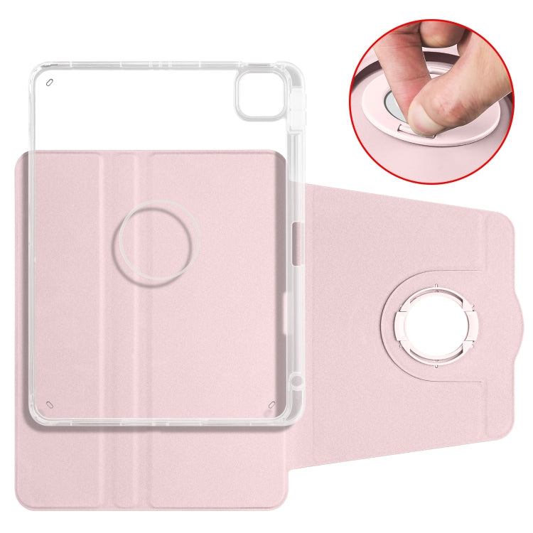For iPad Air 13 2026 / 2025 / 2024 Clear Acrylic 360 Rotation Detachable Leather Tablet Case