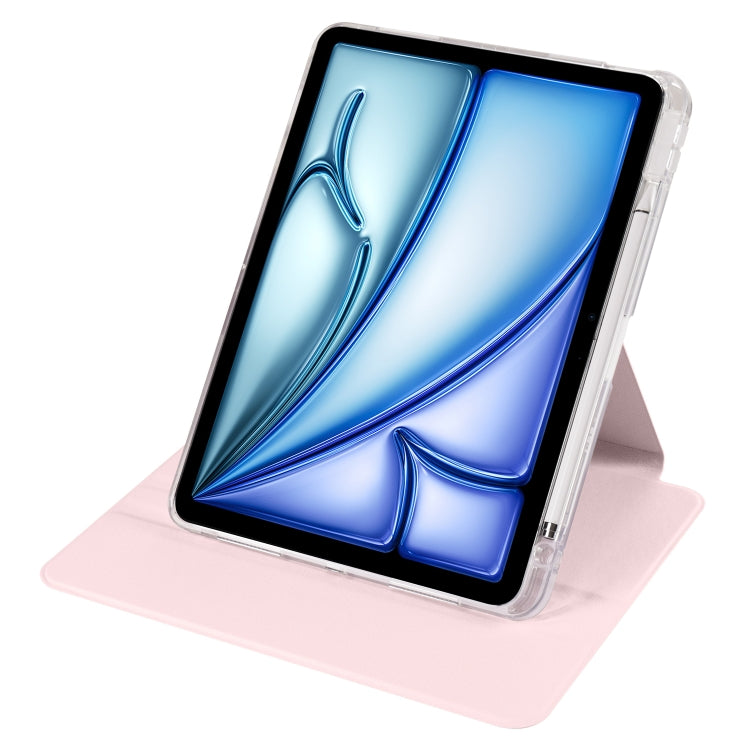 For iPad Air 13 2026 / 2025 / 2024 Clear Acrylic 360 Rotation Detachable Leather Tablet Case
